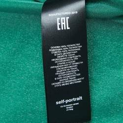 Pre Owned Self-Portrait Green Pleated Chiffon Midi Dress M