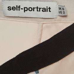 Pre Owned Self-Portrait Beige Floral Printed Chiffon Asymmetrical Skirt S