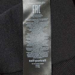 Pre Owned Self-Portrait Black Ribbed Knit Buttoned Mini Skirt M