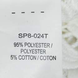 Pre Owned Self-Portrait White Guipure Lace Long Sleeve Blouse S