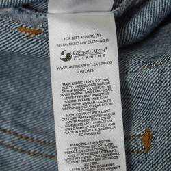 Pre Owned Self-Portrait Blue Denim Embellished Button High-Rise Jeans M Waist 30''