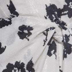 Pre Owned Self-Portrait White Floral Sequin Wrap Mini Dress S