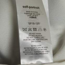 Pre Owned Self-Portrait Navy Blue/White Guipure Lace Short Dress M