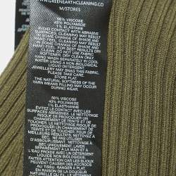 Pre Owned Self-Portrait Green Rib Knit Cutout Midi Dress XS