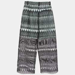 Pre Owned Self-Portrait Black/Blue Teardrop Lace Culottes S