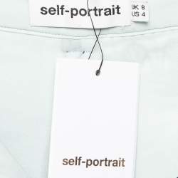 Pre Owned Self-Portrait Black/Blue Teardrop Lace Culottes S