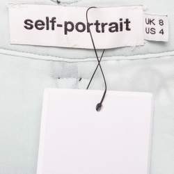 Pre Owned Self-Portrait Black/Blue Teardrop Lace Culottes S