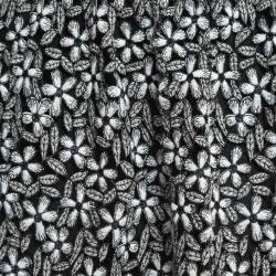 Pre Owned Self-Portrait Black/White Floral Cut-out Lace Short Skirt S