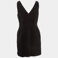 Pre Owned Self-Portrait Black Sequin-Embellished Velvet Mini Dress M