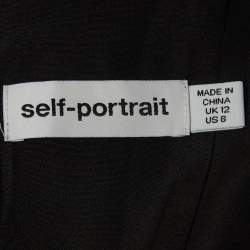 Pre Owned Self-Portrait Black Sequin-Embellished Velvet Mini Dress M