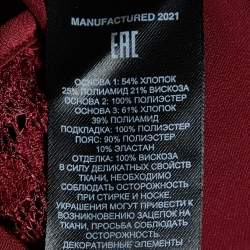 Self-Portrait Maroon Cord Lace Tiered Midi Dress S
