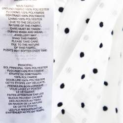 Self-Portrait White Flock Dotted Crinkle Chiffon Midi Dress L