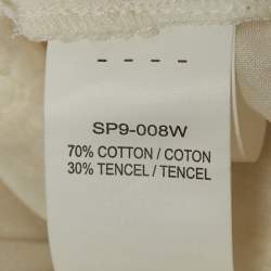 Pre Owned Self-Portrait White Ivy Lace Trim Cotton Shoulder Strap Tiered Maxi Dress M