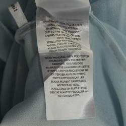 Pre Owned Self-Portrait Light Blue Pleated Chiffon Ruffled Maxi Dress M