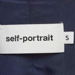 Self-Portrait Blue/Red Candy Stripe Satin Zipper Jacket S