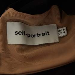 Self-Portrait Black Guipure Lace and Mesh Semi Sheer Jumpsuit M