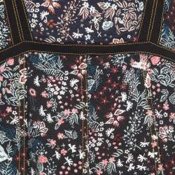 Self-Portrait Multicolor Floral Jacquard Cutout Detail Mini Dress M