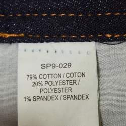 Pre Owned Self-Portrait Dark Blue Denim High Waist Flounced Shorts S