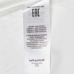 Self-Portrait White Cotton Lace Bib Top M