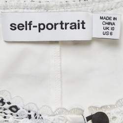 Self-Portrait White Cotton Lace Bib Top M