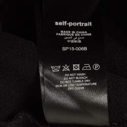 Pre Owned Self-Portrait Black Bellis Lace and Crepe Ruffled Mini Dress S