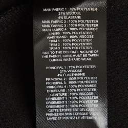 Pre Owned Self-Portrait Black Bellis Lace and Crepe Ruffled Mini Dress S