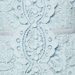 Self-Portrait Blue Floral Lace Midi Dress M