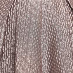 Self-Portrait Pink Textured Lame Pleated Midi Skirt S
