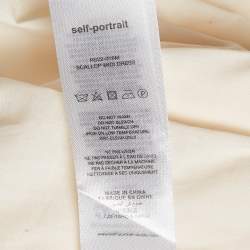 Pre Owned Self-Portrait Cream Crepe Scallop Sleeveless Midi Dress S