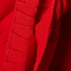 Pre Owned Self-Portrait Red Crystal Bow Crepe Mini Dress S