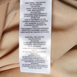 Pre Owned Self-Portrait Navy Blue Striped Crochet Knit Midi Dress M