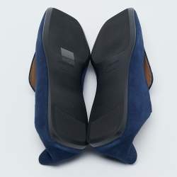 Pre Owned Sergio Rossi Navy Blue Suede Sr1 Loafers Size 41