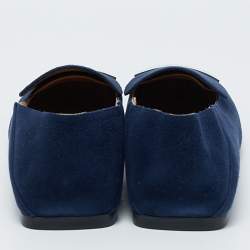 Pre Owned Sergio Rossi Navy Blue Suede Sr1 Loafers Size 41