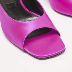 Sergio Rossi Magenta Satin Slide Sandals Size 40