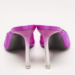 Sergio Rossi Magenta Satin Slide Sandals Size 40