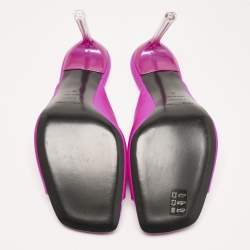 Sergio Rossi Magenta Satin Slide Sandals Size 40