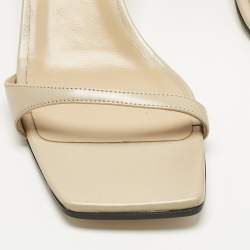 مملوكة مسبقًا صندل سيرجيو روسي سيور كاحل جلد بيج جرازي مقاس 40