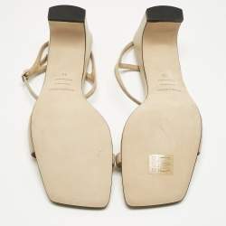 مملوكة مسبقًا صندل سيرجيو روسي سيور كاحل جلد بيج جرازي مقاس 40