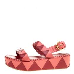 مملوكة مسبقًا صندل سيرجيو روزي نعل سميك مقدمة مفتوحة سيور جلد لونين مقاس 40.5