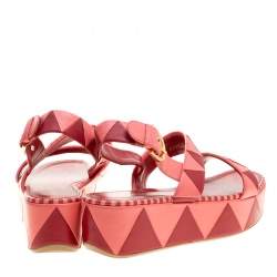 مملوكة مسبقًا صندل سيرجيو روزي نعل سميك مقدمة مفتوحة سيور جلد لونين مقاس 40.5