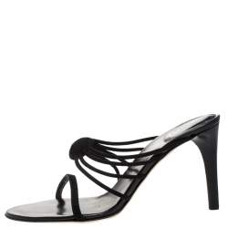 Pre Owned صندل سيرجيو روسي سيور سويدي سيور أسود مقاس 40