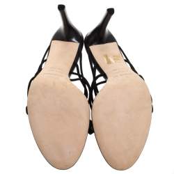 Pre Owned صندل سيرجيو روسي سيور سويدي سيور أسود مقاس 40