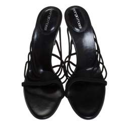 Pre Owned صندل سيرجيو روسي سيور سويدي سيور أسود مقاس 40