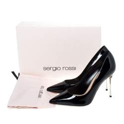 مملوكة مسبقًا Sergio Rossi Black Patent Leather Pointed Toe Pumps Size 37