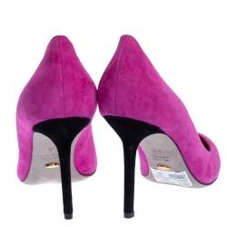 Pre Owned Sergio Rossi Bicolor Suede Leather Peep Toe Pumps Size 39.5