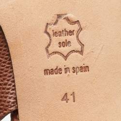 Pre Owned Sergio Rossi Metallic Brown Texture Leather Slingback Pumps Size 41