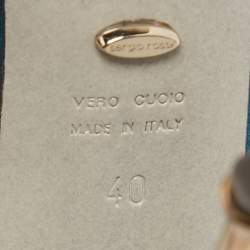 Pre Owned Sergio Rossi Blue Suede Pointed Toe Pumps Size 40