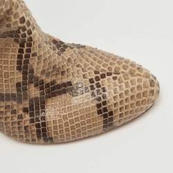 Pre Owned Sergio Rossi Brown Python  Knee Length Boots Size 41