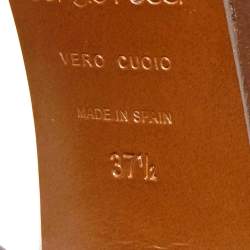 Pre Owned Sergio Rossi Brown Leather Platform Pumps Size 37.5