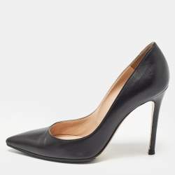 Sergio Rossi Black Leather Pointed Toe Pumps Size 37